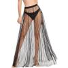 imageVerdusa Womens High Waist Sheer Mesh A Line Flowy Maxi Skirt Cover UpBlack