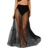 imageVerdusa Womens High Waist Sheer Mesh A Line Flowy Maxi Skirt Cover UpMesh Black