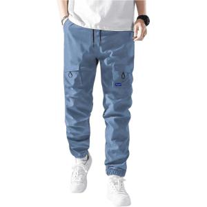 imageVerdusa Boys Drawstring Waist Flap Pockets Casual Cargo Pants JoggersDusty Blue