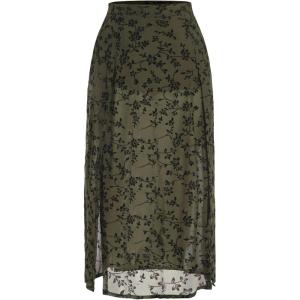 imageVerdusa Womens Plus Size Skirts High Waist Split Side Sheer Mesh A Line Long SkirtGoth Green