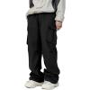 imageVerdusa Mens Pocket Side Drawstring Elastic Waist Loose Wide Leg Cargo Pants