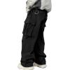 imageVerdusa Mens Pocket Side Drawstring Elastic Waist Loose Wide Leg Cargo Pants