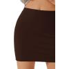 imageVerdusa Womens Basic High Waisted Pencil Bodycon Short SkirtChocalate Brown