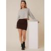 imageVerdusa Womens Basic High Waisted Pencil Bodycon Short SkirtChocalate Brown