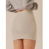 imageVerdusa Womens Basic High Waisted Pencil Bodycon Short SkirtLight Khaki