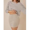 imageVerdusa Womens Basic High Waisted Pencil Bodycon Short SkirtLight Khaki