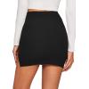 imageVerdusa Womens Casual Asymmetrical Slit Split Hem Bodycon Pencil Mini SkirtBlack