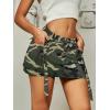 imageVerdusa Womens Casual Street Low Waist Tape Denim Cargo Mini Skirt with Flap PocketArmy Green Camo