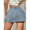 imageVerdusa Womens Casual Street Low Waist Tape Denim Cargo Mini Skirt with Flap PocketLight Wash