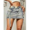imageVerdusa Womens Casual Street Low Waist Tape Denim Cargo Mini Skirt with Flap PocketLight Wash Blue