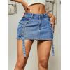 imageVerdusa Womens Casual Street Low Waist Tape Denim Cargo Mini Skirt with Flap PocketMedium Wash