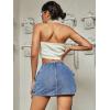 imageVerdusa Womens Casual Street Low Waist Tape Denim Cargo Mini Skirt with Flap PocketMedium Wash