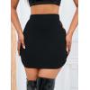 imageVerdusa Womens Criss Cross Split Side High Waist Short Bodycon SkirtBlack