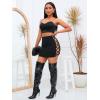 imageVerdusa Womens Criss Cross Split Side High Waist Short Bodycon SkirtBlack