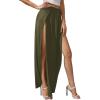 imageVerdusa Womens Elastic Waist High Split Wrap Flowy Long Maxi SkirtArmy Green