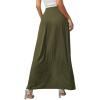imageVerdusa Womens Elastic Waist High Split Wrap Flowy Long Maxi SkirtArmy Green