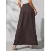 imageVerdusa Womens Elastic Waist High Split Wrap Flowy Long Maxi SkirtBrown
