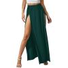 imageVerdusa Womens Elastic Waist High Split Wrap Flowy Long Maxi SkirtGreen