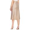 imageVerdusa Womens Elegant High Waist Satin A Line Flared Midi SkirtBeige