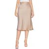 imageVerdusa Womens Elegant High Waist Satin A Line Flared Midi SkirtBeige