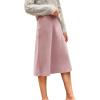 imageVerdusa Womens Elegant High Waist Satin A Line Flared Midi SkirtPink