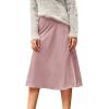 imageVerdusa Womens Elegant High Waist Satin A Line Flared Midi SkirtPink