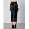 imageVerdusa Womens Elegant Plaid Elastic Waist Bodycon Midi SkirtBlack