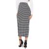 imageVerdusa Womens Elegant Plaid Elastic Waist Bodycon Midi SkirtBlack Houndstooth