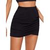 imageVerdusa Womens Elegant Ruched High Waist Bodycon Wrap Mini SkirtBlack