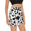 imageVerdusa Womens Elegant Ruched High Waist Bodycon Wrap Mini SkirtCow Print