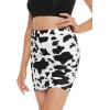 imageVerdusa Womens Elegant Ruched High Waist Bodycon Wrap Mini SkirtCow Print