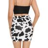 imageVerdusa Womens Elegant Ruched High Waist Bodycon Wrap Mini SkirtCow Print
