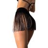imageVerdusa Womens Fringe Trim High Waisted Mini Skirts Cover UpBlack