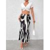 imageVerdusa Womens High Waist Graphic Print A Line Pleated Long SkirtBlack Multi