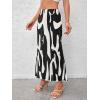 imageVerdusa Womens High Waist Graphic Print A Line Pleated Long SkirtBlack Multi
