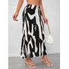 imageVerdusa Womens High Waist Graphic Print A Line Pleated Long SkirtBlack Multi