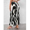 imageVerdusa Womens High Waist Graphic Print A Line Pleated Long SkirtBlack Multi