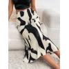 imageVerdusa Womens High Waist Graphic Print A Line Pleated Long SkirtBlack White