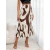 imageVerdusa Womens High Waist Graphic Print A Line Pleated Long SkirtChocolate Brown