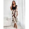 imageVerdusa Womens High Waist Graphic Print A Line Pleated Long SkirtChocolate Brown