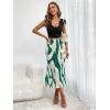 imageVerdusa Womens High Waist Graphic Print A Line Pleated Long SkirtGreen