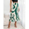 imageVerdusa Womens High Waist Graphic Print A Line Pleated Long SkirtGreen