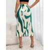 imageVerdusa Womens High Waist Graphic Print A Line Pleated Long SkirtGreen