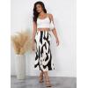 imageVerdusa Womens High Waist Graphic Print A Line Pleated Long SkirtKnit Black White