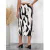 imageVerdusa Womens High Waist Graphic Print A Line Pleated Long SkirtKnit Black White