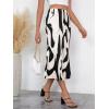 imageVerdusa Womens High Waist Graphic Print A Line Pleated Long SkirtKnit Black White