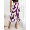 imageVerdusa Womens High Waist Graphic Print A Line Pleated Long SkirtPurple