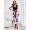 imageVerdusa Womens High Waist Graphic Print A Line Pleated Long SkirtPurple