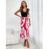 imageVerdusa Womens High Waist Graphic Print A Line Pleated Long SkirtRed White
