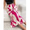 imageVerdusa Womens High Waist Graphic Print A Line Pleated Long SkirtRed White